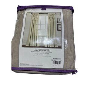 One Linen Window Panel Boho Pom Pom Tassel Dark Linen By Lush Décor Removable Po